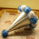 Maxbell Lovely Glitter Kids Baby Happy Birthday Cone Pom Party Hat Headwear Blue