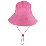 Maxbell Summer Children Sun Visor Hat Beach Hat Wide Brim Adjustable Cap Rose Red L