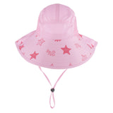 Maxbell Summer Children Sun Visor Hat Beach Hat Wide Brim Adjustable Cap Pink M