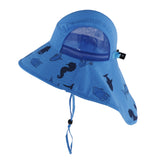 Maxbell Summer Children Sun Visor Hat Beach Hat Wide Brim Adjustable Cap Blue M