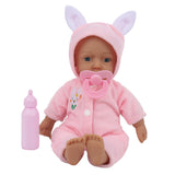 Maxbell 11inch 28cm Cute Newborn Baby Doll with Pink Jumpsuit Kids Birthday Gifts