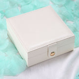 Maxbell PU Leather Jewelry Storage Holder Organizer Case Box for Ring Necklace White