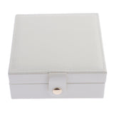 Maxbell PU Leather Jewelry Storage Holder Organizer Case Box for Ring Necklace White