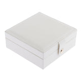 Maxbell PU Leather Jewelry Storage Holder Organizer Case Box for Ring Necklace White