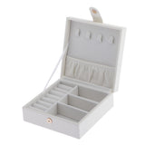 Maxbell PU Leather Jewelry Storage Holder Organizer Case Box for Ring Necklace White