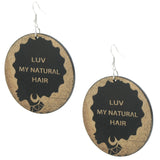 Maxbell 1 Pair Wood Round Tag Dangle Lady Figure Hippy Hook Earrings Tribe Jewelry A