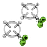 Maxbell 2pcs Women Nipple Shield Ring Screw Body Piercing Circle None Pierced Green