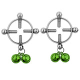 Maxbell 2pcs Women Nipple Shield Ring Screw Body Piercing Circle None Pierced Green