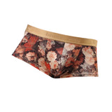 Maxbell Men's Underwear Retro Flower Print Boxer Briefs Bulge Pouch Shorts XL Pink