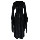 Maxbell Women's Hooded Long Dress Gothic Priestess Witch Dress Holloween Costumes M-L