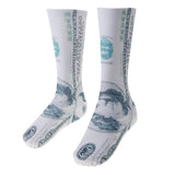 Maxbell Men Women Funny Athletic Basketball Sport 3D Print Crew Tube Socks Dollars