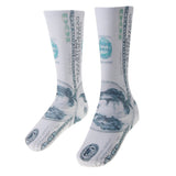 Maxbell Men Women Funny Athletic Basketball Sport 3D Print Crew Tube Socks Dollars