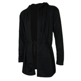 Maxbell Men Casual Cardigan Hooded Long Cloak Cape Coat Open Front Jacket M Black