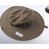 Maxbell Mens Sun Hat Wide Brim Foldable Boonie Bucket Cap Summer Outdoor Khaki