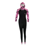 Maxbell Women Girl Full Body Swimsuit Jumpsuit Rash Guard Wetsuit XXL Purple + Black