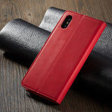 Maxbell Red Artificial Leather Mobile Phone Protective Case for iPhone X XS