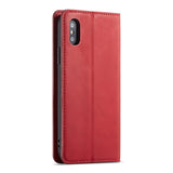 Maxbell Red Artificial Leather Mobile Phone Protective Case for iPhone X XS