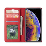 Maxbell Red Artificial Leather Mobile Phone Protective Case for iPhone X XS