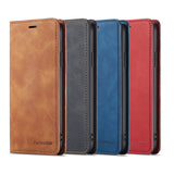Maxbell Red Artificial Leather Mobile Phone Protective Case for iPhone X XS