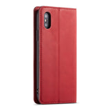 Maxbell Red Artificial Leather Mobile Phone Protective Case for iPhone X XS