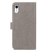 Maxbell Leather Phone Protective Flip Case with Card Slots for iPhone XR Gray