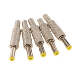 Maxbell 5 Pieces DC 5.5x2.5mm Power Male Plug Welding Adapter Connector Metal Shell