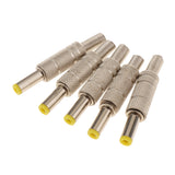 Maxbell 5 Pieces DC 5.5x2.5mm Power Male Plug Welding Adapter Connector Metal Shell