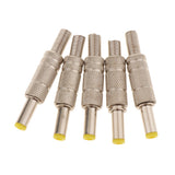 Maxbell 5 Pieces DC 5.5x2.5mm Power Male Plug Welding Adapter Connector Metal Shell