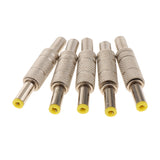Maxbell 5 Pieces DC 5.5x2.5mm Power Male Plug Welding Adapter Connector Metal Shell