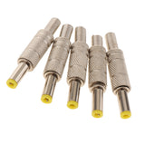 Maxbell 5 Pieces DC 5.5x2.5mm Power Male Plug Welding Adapter Connector Metal Shell