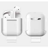 Maxbell Silicone Protective Cover Case with Belt for Apple AirPods Clear
