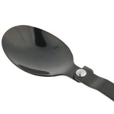 Maxbell Portable Stainless Steel Camp Sporks for Camping, Hiking, Backpacking Black-Spoon