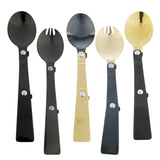 Maxbell Portable Stainless Steel Camp Sporks for Camping, Hiking, Backpacking Black-Spoon