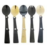 Maxbell Portable Stainless Steel Camp Sporks for Camping, Hiking, Backpacking Black-Spoon