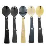 Maxbell Portable Stainless Steel Camp Sporks for Camping, Hiking, Backpacking Black-Spoon