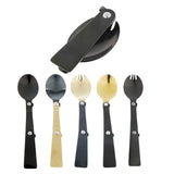 Maxbell Portable Stainless Steel Camp Sporks for Camping, Hiking, Backpacking Black-Spoon