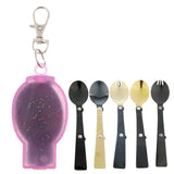 Maxbell Portable Stainless Steel Camp Sporks for Camping, Hiking, Backpacking Black-Spoon