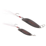 Maxbell 2pcs Metal Spoons Fishing Lures Hard Sequins Baits with Single Hook Black