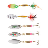 Maxbell 5pcs Spinner Spoon Fishing Lure Spinnerbait Hard Bait Bass Trout Salmon Lure