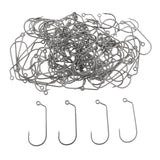 Maxbell 100pcs Worm Fishing Hooks High Carbon Steel Jig Barbed Hook for Big Fish 2-0