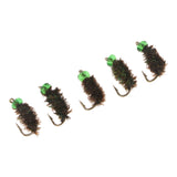 Maxbell 5pcs Trout Fishing Flies Scud Shrimps Fly Nymphs Insects Flies Length 0.9cm