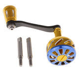 Maxbell Fishing Reel Handle with Knob Spinning Reel Handle Rocker Arm Gold Blue