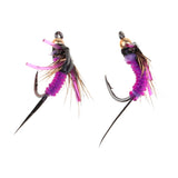 Maxbell 40pcs/box Fly Fishing Flies Kit Trout Salmon Wet Flies Nymph Flies Purple