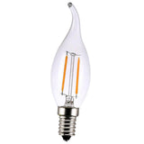 Maxbell LED Filament Candle Light Bulb For Chandelier Ceiling Light B-Warm White 2W