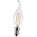 Maxbell LED Filament Candle Light Bulb For Chandelier Ceiling Light B-Warm White 2W