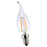 Maxbell LED Filament Candle Light Bulb For Chandelier Ceiling Light B-Warm White 2W