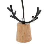 Maxbell Nordic Style Living Room Wooden Antlers Modeling Lamp Head Chandelier Black