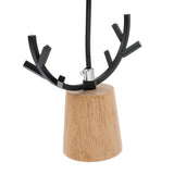 Maxbell Nordic Style Living Room Wooden Antlers Modeling Lamp Head Chandelier Black