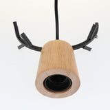 Maxbell Nordic Style Living Room Wooden Antlers Modeling Lamp Head Chandelier Black