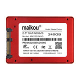 Maxbell 2.5inch SATA3.0 240GB SSD Solid State Drive for Laptop +HDD Caddy Tray Red